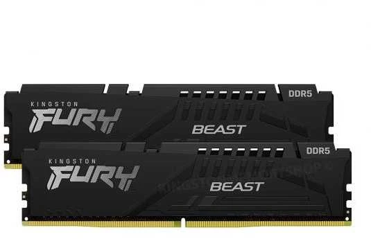 RAM KINGSTON 16GB 5600MHz DDR5 CL40 DIMM 2 vnt. rinkinys FURY Beast Juodas