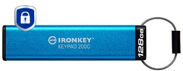 Kingston IronKey klaviatūra 200 128GB USB-C AES Encrypted