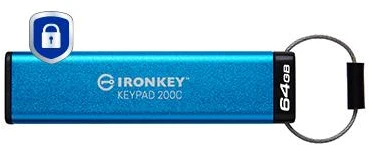 KINGSTON 64GB USB-C IronKey klaviatūra 200C FIPS 140-3 3 lygio laukiama AES-256 patvirtinimo