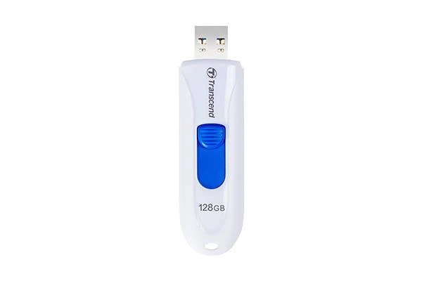 TRANSCEND JetFlash790 128GB USB 3.0 baltas