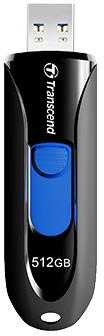 Transcend „JetFlash 790“ USB atmintinė, 512 GB, USB A tipo, 3.2 kartos 1 (3.1 kartos 1), juoda, balta