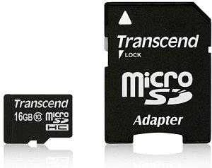 Atminties kortelė TRANSCEND 16GB Micro SDHC Class 10 UHS-I su adapteriu