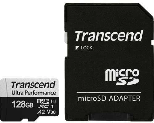 Atminties kortelė TRANSCEND 128GB Micro SD su adapteriu UHS-I U3 A2