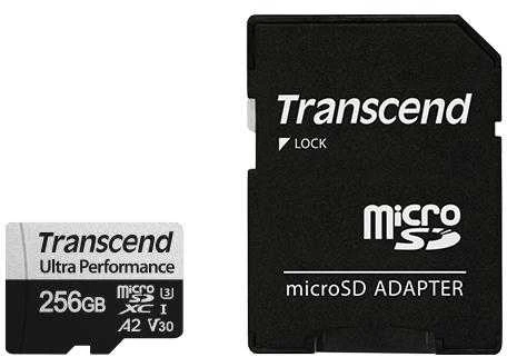 Atminties kortelė TRANSCEND 256GB Micro SD su adapteriu UHS-I U3 A2