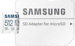 Atminties kortelė Samsung Micro SD Card EVO PLUS 512 GB Micro SDXC Flash atminties klasė 10 SD adapter/Baltos spalvos