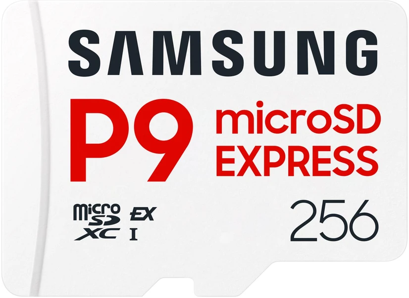 SAMSUNG P9 Express Micro SD kortelė 256GB 4K UHD NVMe 1.3 800 MB/s skaitymo 200 MB/s įrašymo Atminties kortelė, skirta Nintendo Switch 2