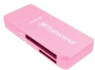 TRANSCEND kortelių skaitytuvas USB 3.1 Gen 1 SD/Micro SD, rožinis