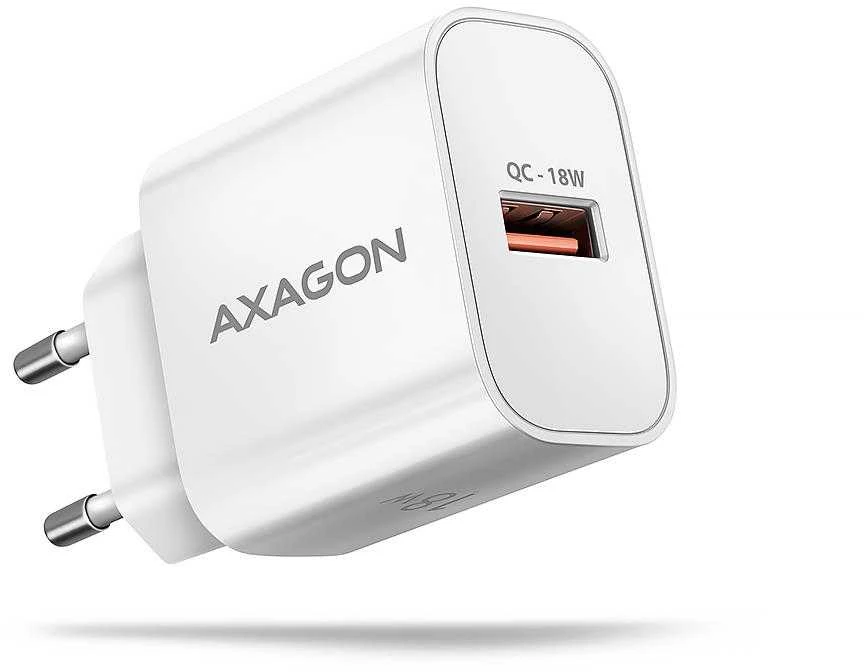 AXAGON ACU-QC18W sieninis įkroviklis 1x QC3.0/AFC/FCP/SMART, 18W, baltas