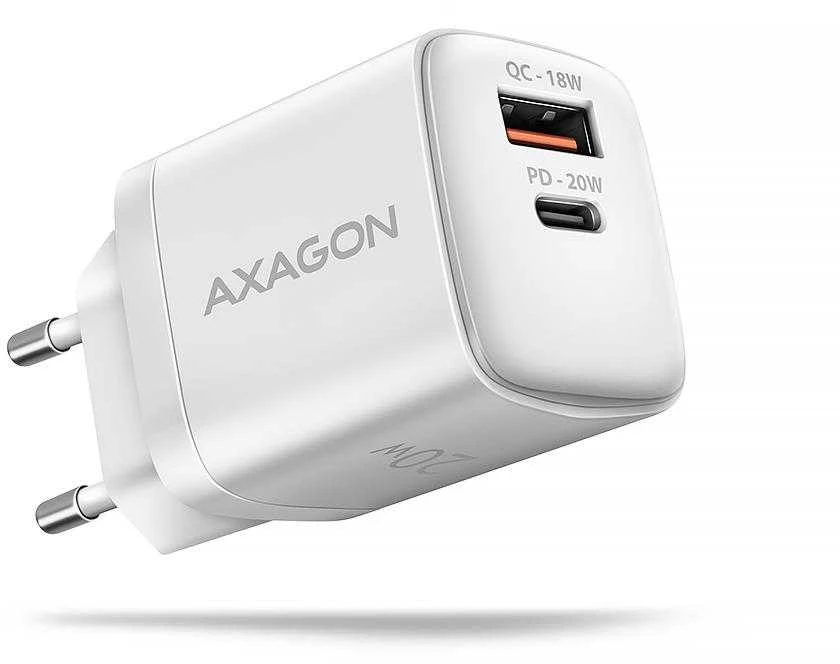 AXAGON ACU-PQ20W sieninis įkroviklis QC3.0/AFC/FCP + PD type-C, 20W, baltas
