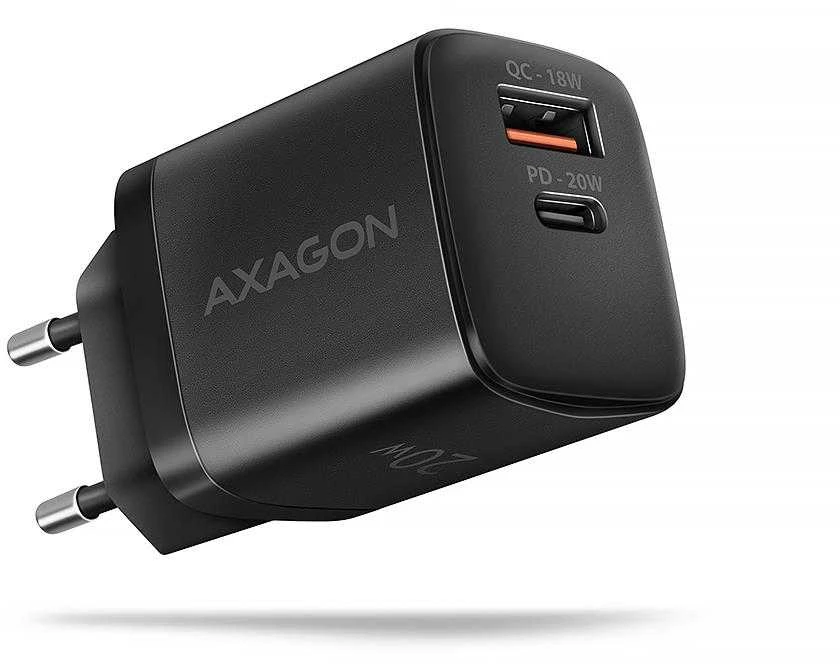 AXAGON ACU-PQ20 sieninis įkroviklis QC3.0/AFC/FCP + PD type-C, 20W, juodas
