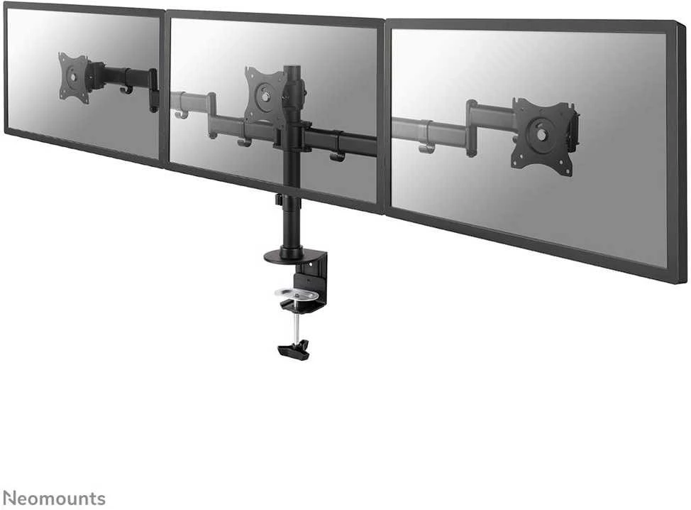 Laikiklis Neomounts by Newstar Select Tilt/Turn/Rotate Triple Desk Mount (spaustukas) trims 10-27" Monitorius ekranams, reguliuojamo aukščio - Juodas