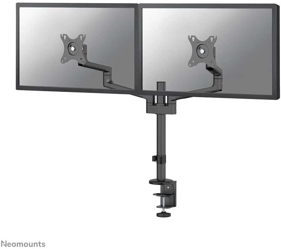 Laikiklis NEOMOUNTS SCREEN STALO MONTUVAS DVIEM EKRANAMS, Juodas (CLAMP+GROMMET)