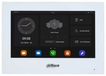 Dahua IP domofono monitorius VTH5321GB-W. 7 col. 1024x600. Wifi, PoE(802.3af). SIP. Andoid 8.1, Juodas