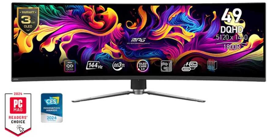 Monitorius MSI MPG 491CQP - 144Hz | DQHD | 49'' | QD OLED | 0.03ms