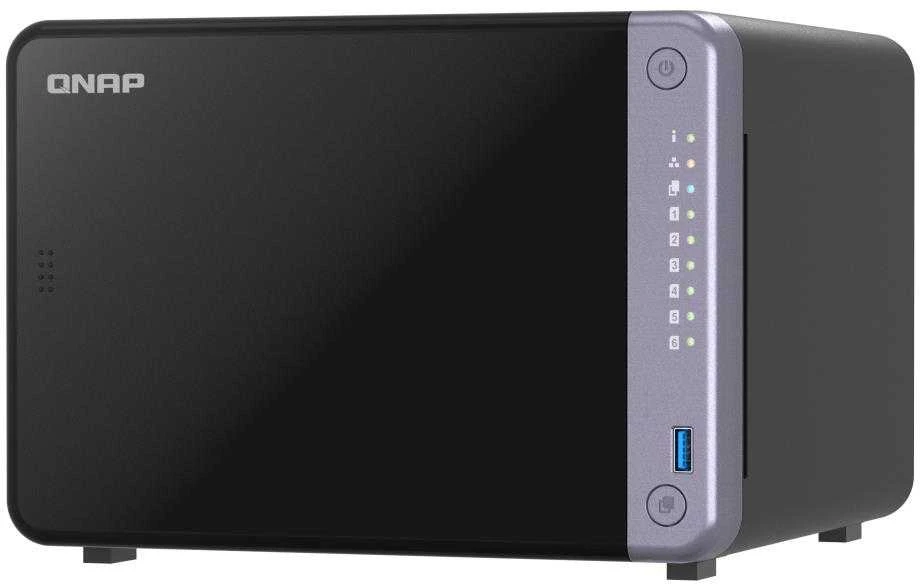 Serveris QNAP Ekonomiškas 6 skyrių 10 GbE NAS | TS-632X-4G | Alpinis | AL524 | Procesoriaus dažnis 2 GHz | 4 GB | DDR4 SODIMM | 120W adapteris (12VDC), 100-240VAC