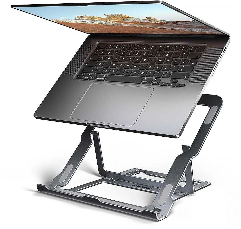 AXAGON STND-LAG Nešiojamas kompiuteris Stand, height-adjustable, foldable, aliuminio – pilkas