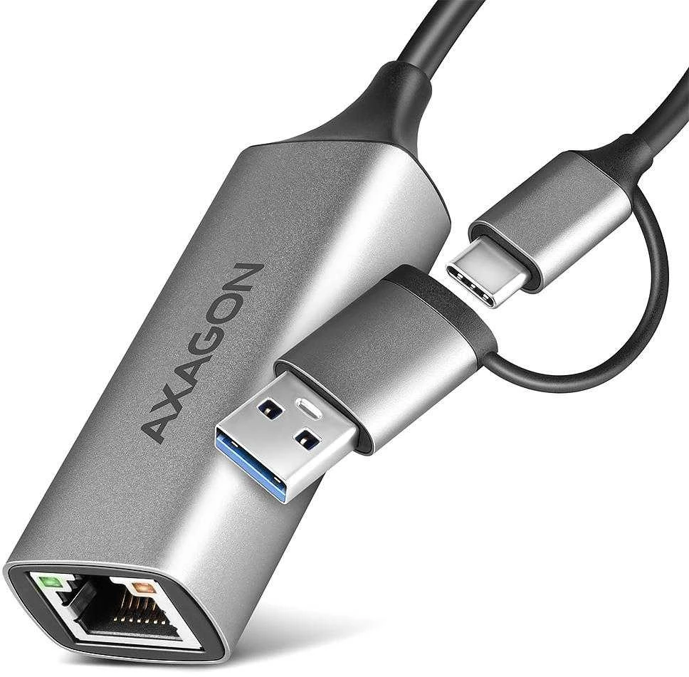 Axagon ADE-TXCA Karta jungiama į tinklą Gigabit Ethernet adapter, USB-C (USB-A redukcja) 3.2 Gen 1, instalacja automatinė