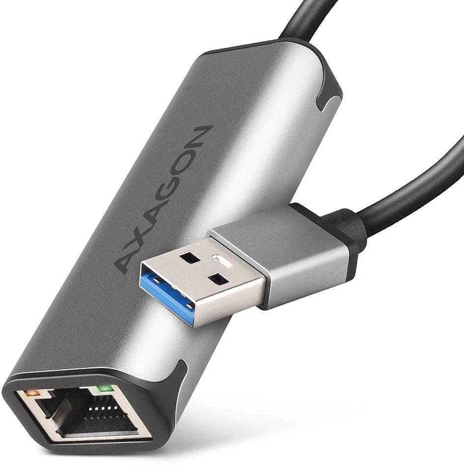 Axagon ADE-25R SUPERSPEED USB-A 2.5 GIGABIT ETHERNET Kompaktiškas aliuminio USB-A 3.2 Gen 1 2.5 Gigabit Ethernet 10/100/1000/2500 Mbit adapteris su automatiniu diegimu.