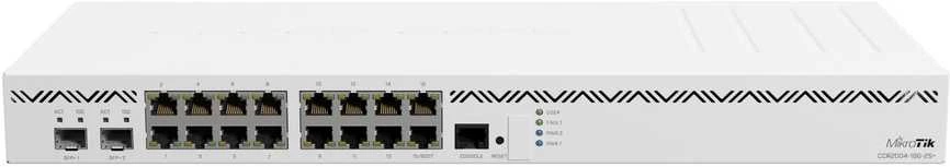 Mikrotik Cloud Core Maršrutizatorius CCR2004-16G-2S+, 2x10G SFP+ jungtys, 16x Gigabit LAN jungtys, 1x RJ45 Serial port, 4 core CPU, 4 GB RAM, Dual redundant power supply, CPU and PCB temperature monitorius, RouterOS L6 | MikroTik | Cloud Core Maršrutizatorius | CCR2004-16G-2S+ | No Wi-Fi | 1 | 12 mėn.