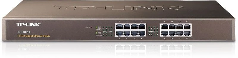 Šakotuvas TP-LINK 16 prievadų gigabito komutatorius, montuojamas į 19 colių stelažą