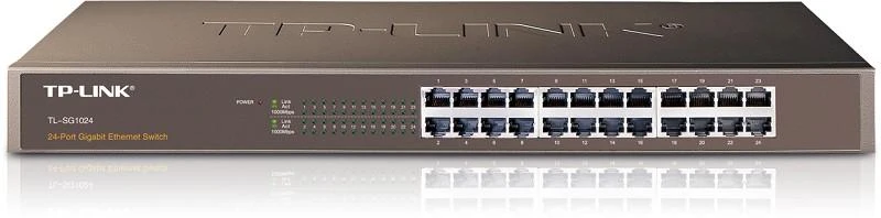 Šakotuvas TP-LINK 24 prievadų gigabito komutatorius, montuojamas į 19 colių stelažą