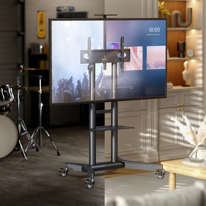 Onkron TV stovas su ratukais, skirtas 32–75" televizoriams, iki 60 kg, juodas, TS1571-B