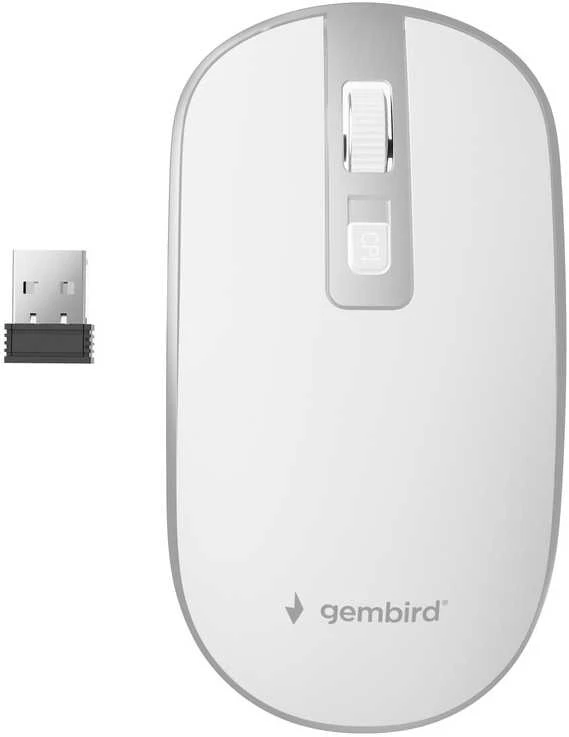 Otinė pelė GEMBIRD MUSW-4B-06-WS/Wired optical mouse, USB, white/silver