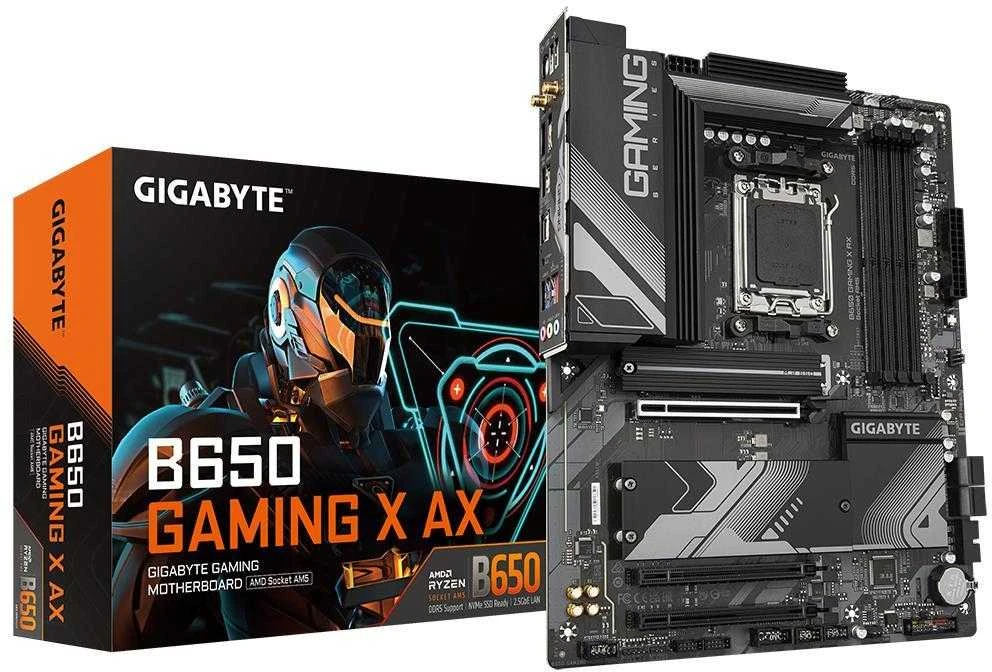 Pagrindinė plokštė GIGABYTE B650 GAMING X AX AM5 4xDDR5 4xSATA 3xM.2 1xHDMI 1xDP