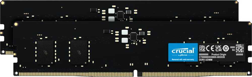 RAM 16 GB Crucial DIMM 5600 (2x 8 GB) Dual-Kit (juodas, CT2K8G56C46U5, INTEL XMP, AMD EXPO)