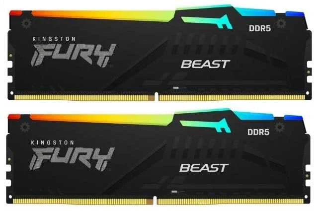 RAM Kingstonas | Fury Beast RGB | 32 komplektas (16GBx2) GB | DDR5 | 5600 MHz | PC/serveris | Registracijos Nr. | ECC Nr
