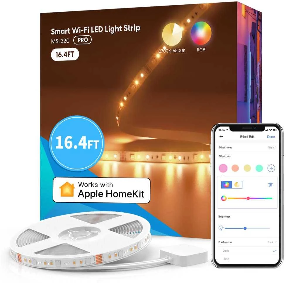 Meross MSL320 PRO RGBWW Wi-Fi išmanioji LED juosta 5 metrų veikia su Apple Homekit, SmartThings