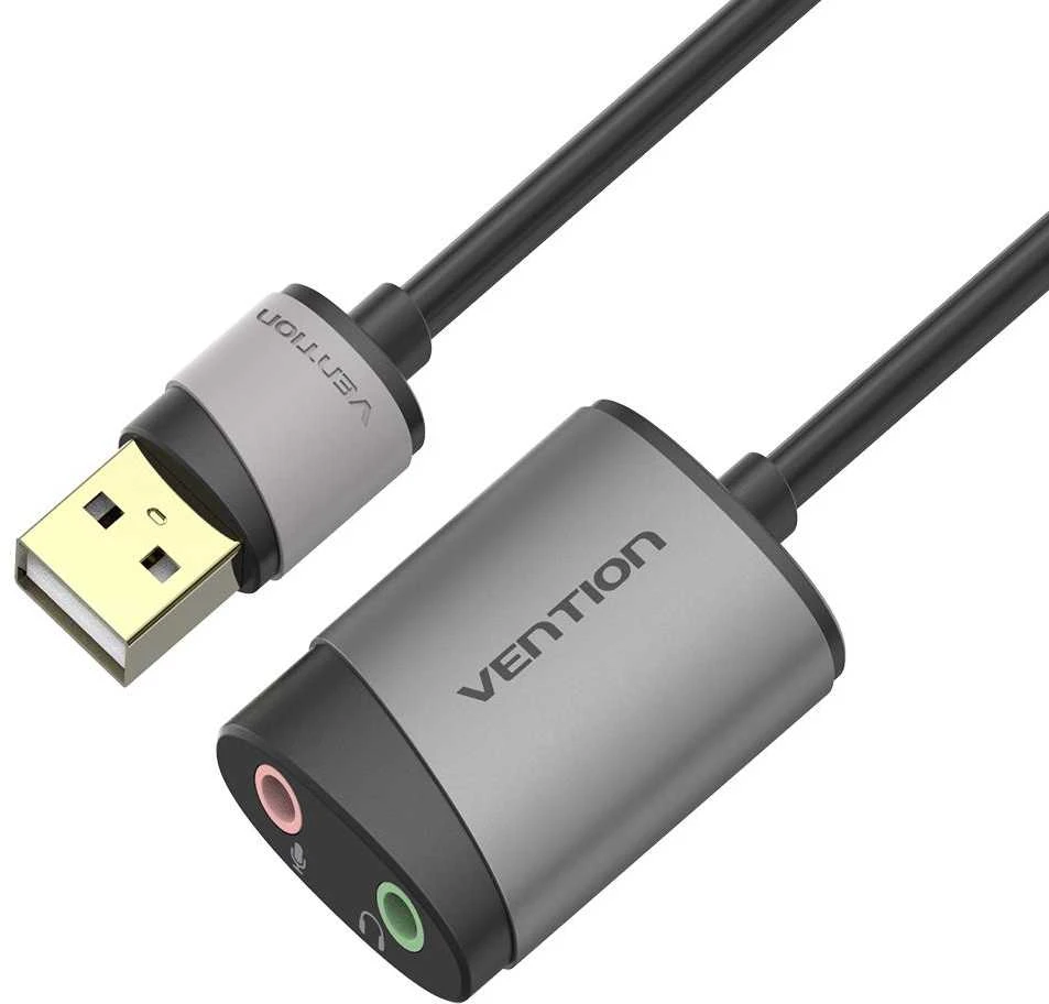 Vention Išorinė USB garso plokštė 0.15 m ventiliacijos CDKHB (pilka)