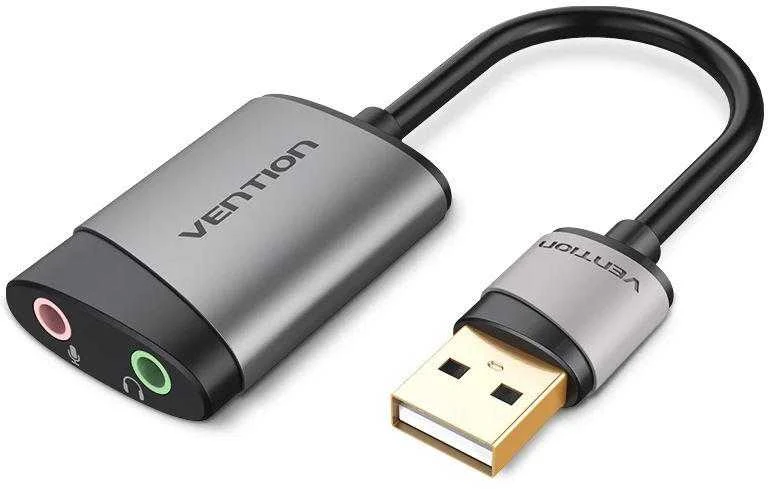 Vention Išorinė USB garso plokštė 0.15 m ventiliacijos CDKHB (pilka)