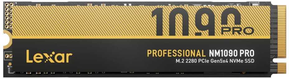 SSD LEXAR NM1090 Pro 1TB M.2 NVMe 3D TLC Rašymo greitis 10000 MBytes/sec Skaitymo greitis 14000 MBytes/sec 3.8mm TBW 700 TB MTBF 1500000 hours LNM109P001T-RNNNG