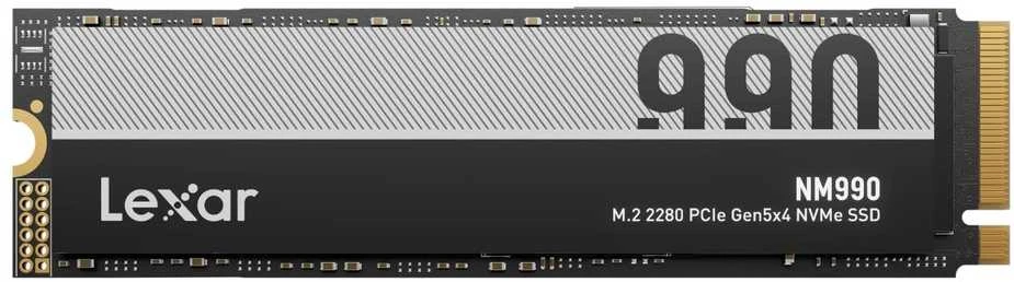 RAM SSD LEXAR NM990 1TB M.2 NVMe Rašymo greitis 7500 MBytes/sec Skaitymo greitis 14000 MBytes/sec 2.45mm TBW 750 TB MTBF 1500000 hours LNM990X001T-RNNNG