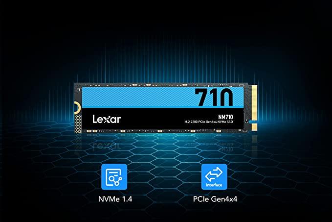 Lexar | M.2 NVMe SSD | NM710 | 500 GB | SSD form factor M.2 2280 | Solid-state drive sąsaja PCIe Gen4x4 | Skaitymo greitis 5000 MB/s | Rašymo greitis 2600 MB/s