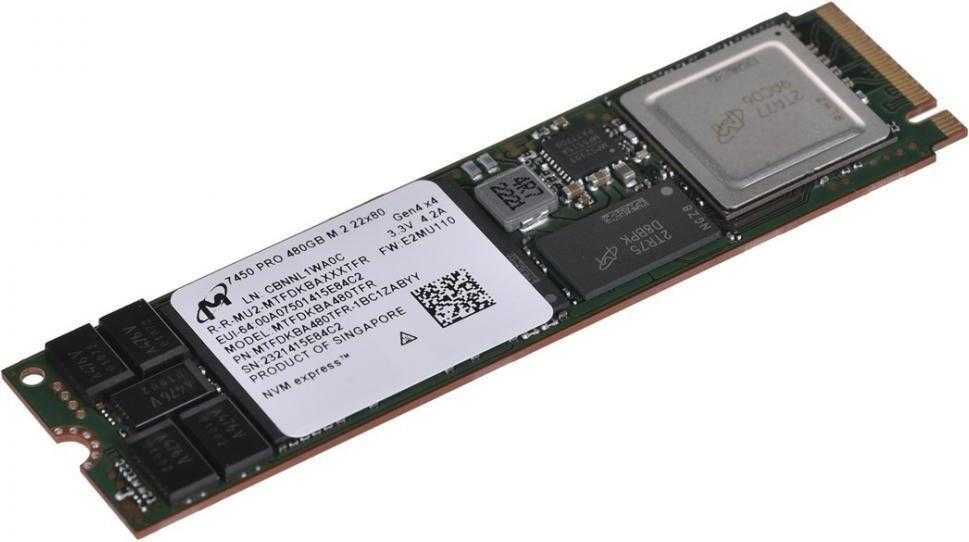 SSD Micron 7450 PRO 480GB M.2 (22x80) NVMe PCI 4.0 MTFDKBA480TFR-1BC1ZABYYR (DWPD 1)