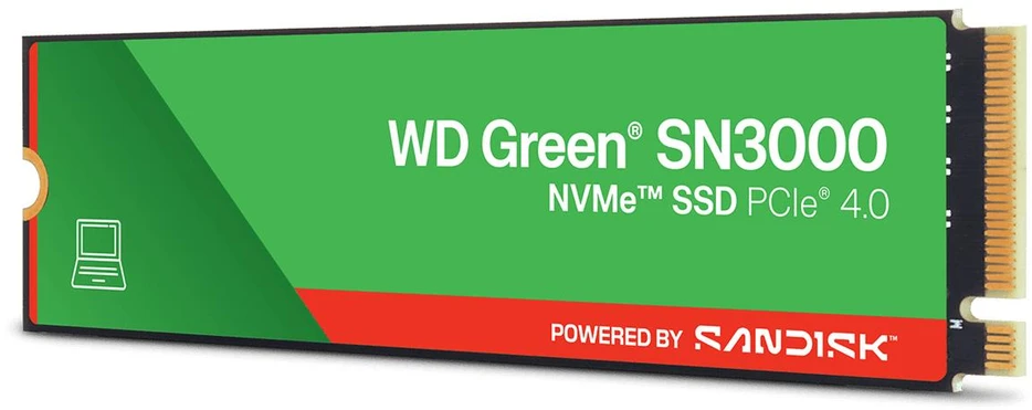 Dysk SSD SanDisk Žalias SN3000 1TB M.2 2280 PCI-E x4 Gen4 NVMe (WDS100T4G1E-00CPS0)