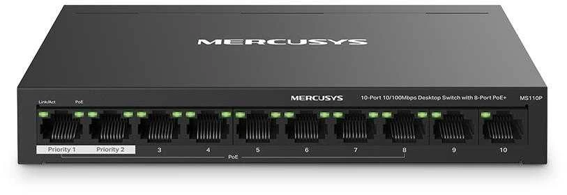 Šakotuvas Mercusys 10 prievadų 10/100 Mbps darbalaukio jungiklis su 8 prievadų PoE+ | Mercusys