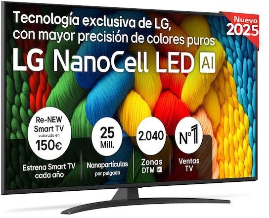 LG NanoCell AI 55NANO81A6A 139,7 cm (55") 4K Ultra HD išmanusis televizorius „Wi-Fi Judas“