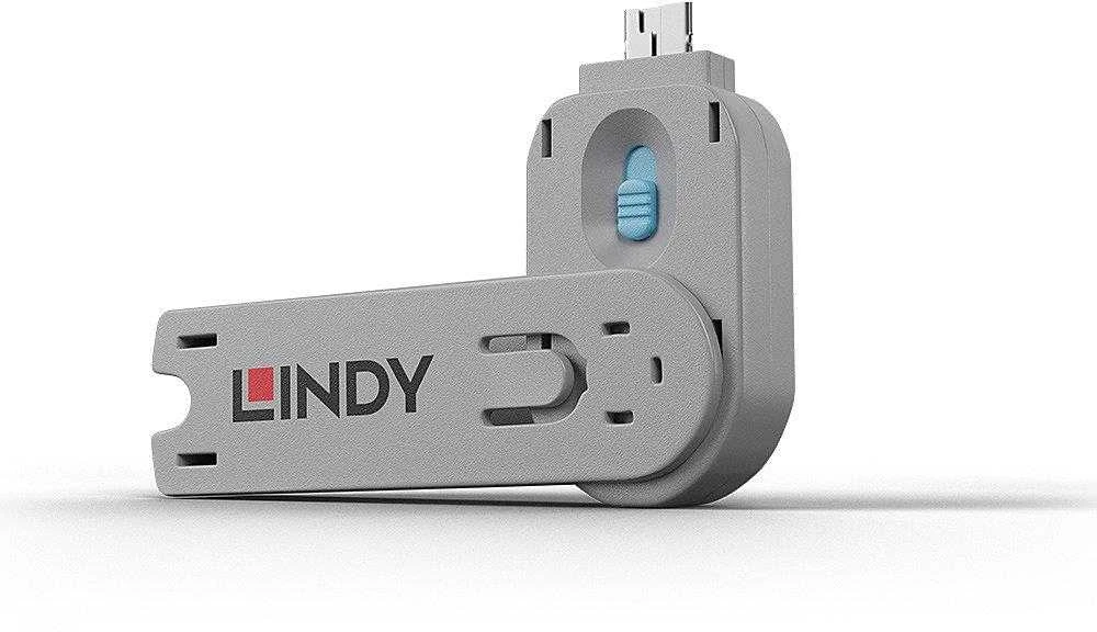 USB Priedas - LINDY USB A Prievado Blokavimo Raktas 18x75,16x12mm ABS Mėlynas