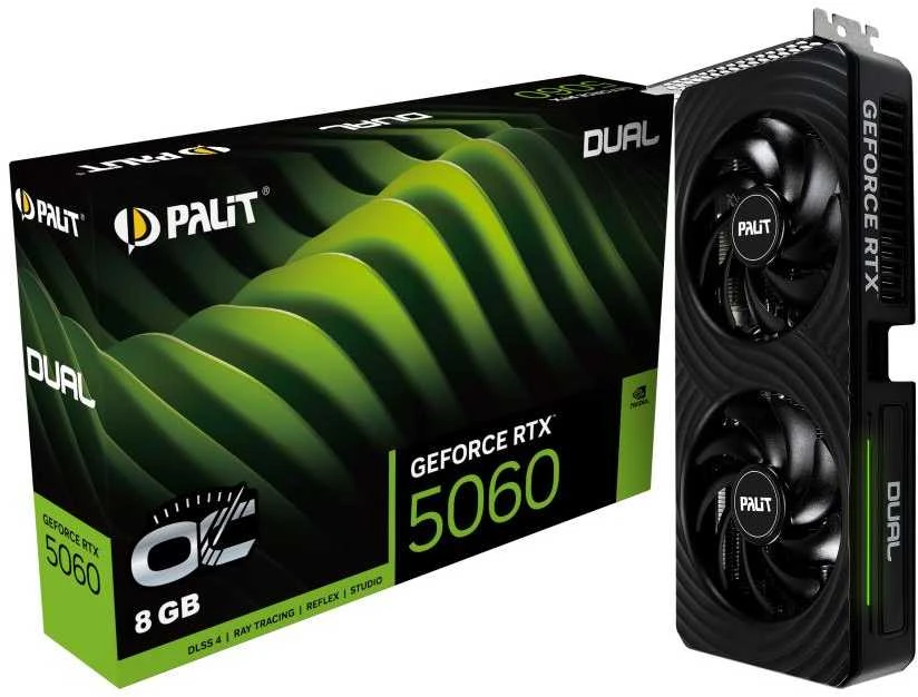 Vaizdo plokštė Palit GeForce RTX 5060 Dual OC NVIDIA 8 GB GDDR7