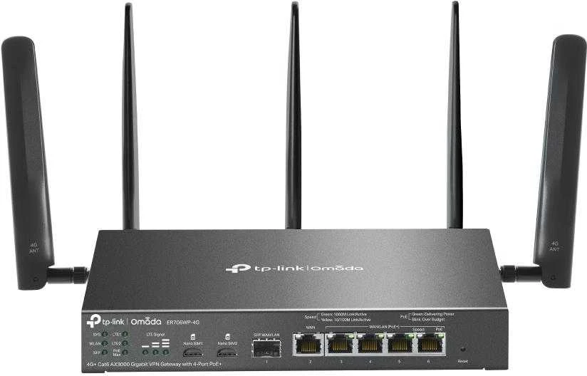 Maršrutizatorius TP-Link 4G+ CAT6 AX3000 1G VPN GATEWAY - 2X 1G WAN 4X 1G LAN 2X SIM