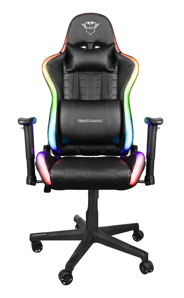 Žaidimų kėdė Trust GXT 716 Rizza RGB LED Illuminated Gaming Chair, Juoda, 23845