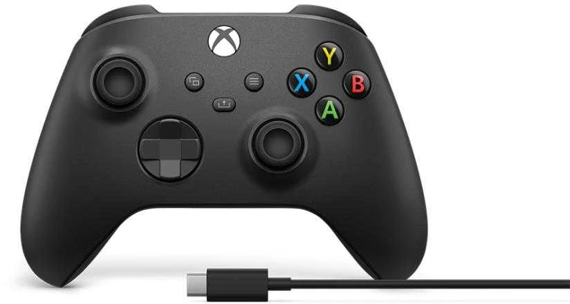 Microsoft XBOX Series belaidis valdiklis su USB-C kabeliu (Carbon Juodas)