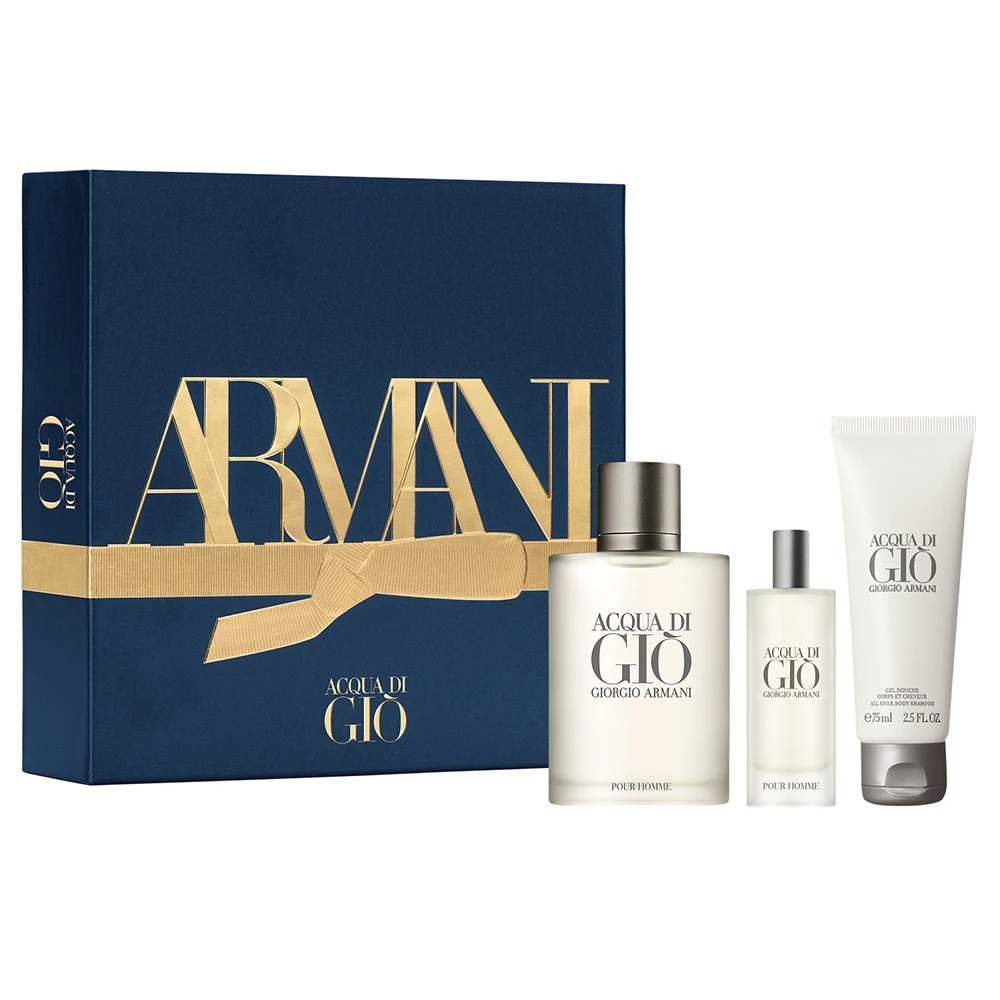 Giorgio Armani Acqua di Gio for Men (Rinkinys Vyrams) EDT 100ml + EDT 15ml + 75ml Dušo želė