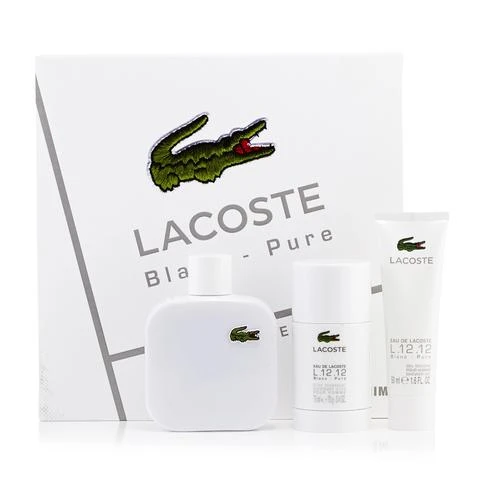 Lacoste Eau de Lacoste L.12.12 Blanc for Men (Rinkinys Vyrams) EDT 100ml + 50ml Dušo želė + 75ml Rutulinis dezodorantas
