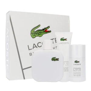 Lacoste Eau de Lacoste L.12.12 Blanc for Men (Rinkinys Vyrams) EDT 100ml + 50ml Dušo želė + 75ml Rutulinis dezodorantas
