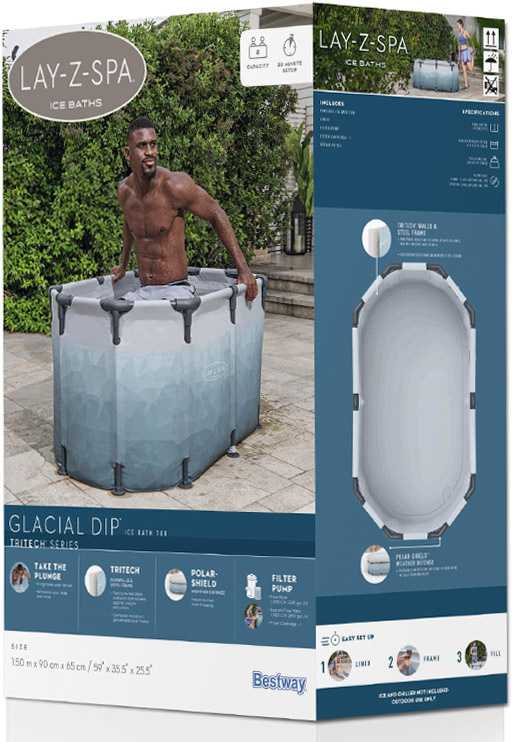 Karkasinė ledo vonia 150x90cm su priedais „Bestway Sea Dip“