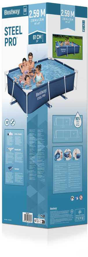 Karkasinis sodo baseinas 259x170x61cm, Bestway 56403